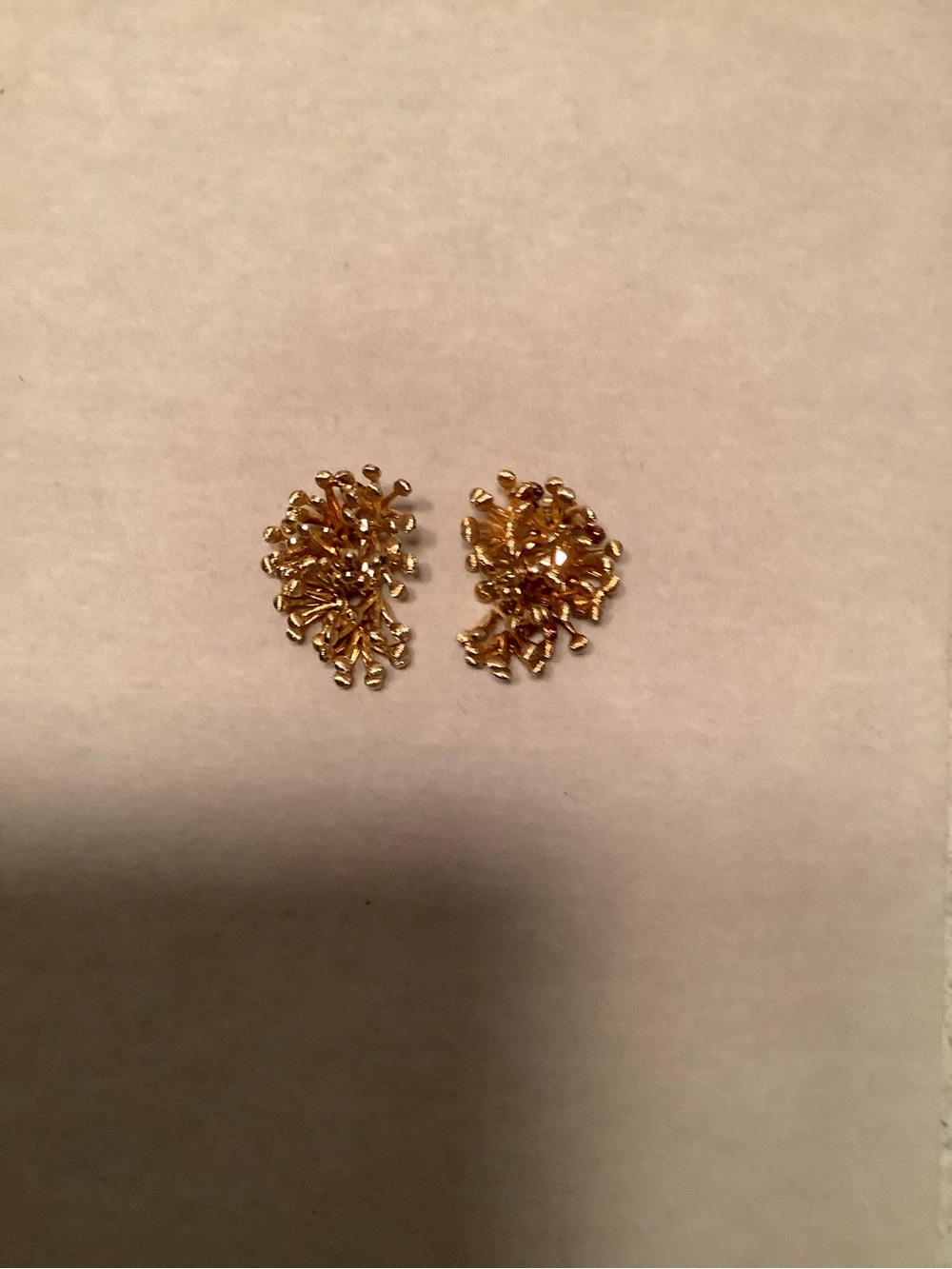 Vintage 1968 GROSSE Germany Gold Sputnik Starburst Clip-On Earrings